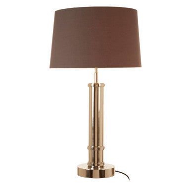Orsina Skye Table Lamp – Nickel Tubular Base with Grey Shade