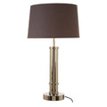 Orsina Skye Table Lamp – Nickel Tubular Base with Grey Shade