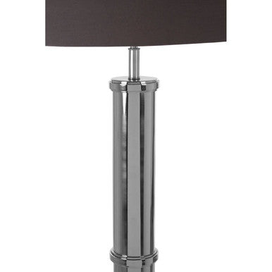 Orsina Skye Table Lamp – Nickel Tubular Base with Grey Shade