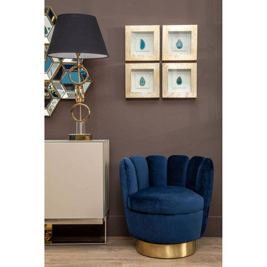 Orsina Skye Gold Table Lamp – Dual Ring Base with Black Drum Shade