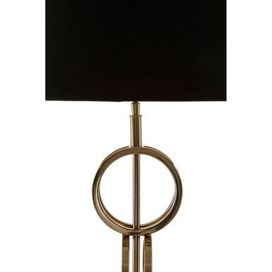 Orsina Skye Gold Table Lamp – Dual Ring Base with Black Drum Shade