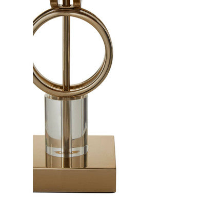 Orsina Skye Gold Table Lamp – Dual Ring Base with Black Drum Shade