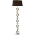 Orsina Skye Floor Lamp – Modern Nickel Multi-Ring Base with Black Shade