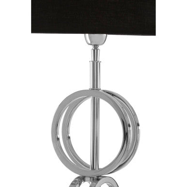 Orsina Skye Floor Lamp – Modern Nickel Multi-Ring Base with Black Shade