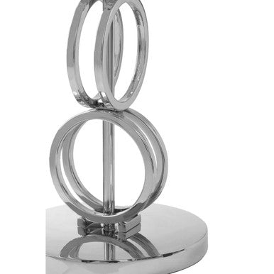Orsina Skye Floor Lamp – Modern Nickel Multi-Ring Base with Black Shade