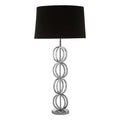 Orsina Skye Table Lamp – Polished Nickel Multi Ring Base with Black Shade