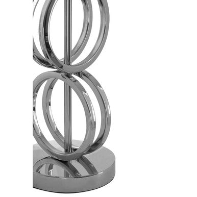 Orsina Skye Table Lamp – Polished Nickel Multi Ring Base with Black Shade