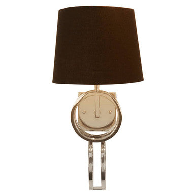 Orsina Skye Wall Lamp – Modern Nickel Sconce with Black Tapered Shade