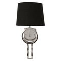 Orsina Skye Wall Lamp – Modern Nickel Sconce with Black Tapered Shade