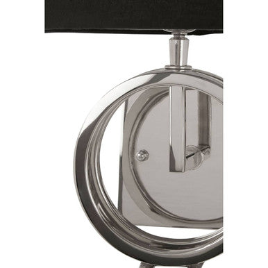 Orsina Skye Wall Lamp – Modern Nickel Sconce with Black Tapered Shade