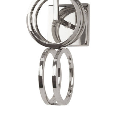Orsina Skye Wall Lamp – Modern Nickel Sconce with Black Tapered Shade
