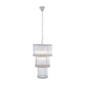 Orsina Salasco 3-Tier Nickel Chandelier | 38cm Fluted Glass Pendant