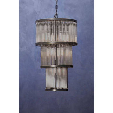 Orsina Salasco 3-Tier Black Glass Chandelier – Modern Acrylic Pendant