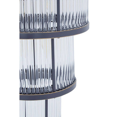 Orsina Salasco 3-Tier Black Glass Chandelier – Modern Acrylic Pendant
