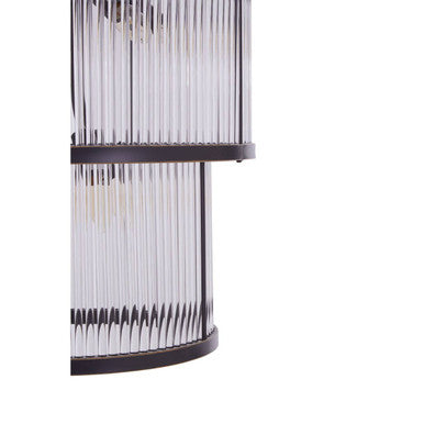 Orsina Salasco 2-Tier Black Glass Chandelier – Antique Iron Lighting
