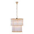 Orsina Salasco 2-Tier Gold Chandelier | Modern Glass Rod Pendant