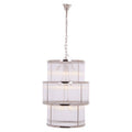 Orsina Salasco 3-Tier Nickel and Glass Drum Chandelier | Modern Silver