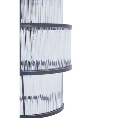 Orsina Salasco 3-Tier Glass Chandelier | Antique Black Metal Frame