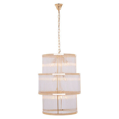 Orsina Salasco 3-Tier Gold Glass Chandelier – Modern Luxury Lighting