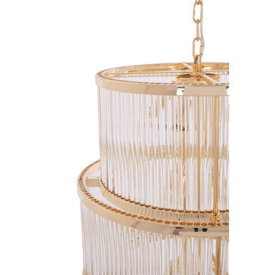 Orsina Salasco 3-Tier Gold Glass Chandelier – Modern Luxury Lighting