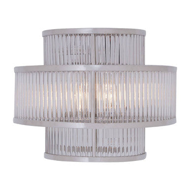 Orsina Salasco 3-Tier Nickel Wall Light | Fluted Glass Modern Sconce