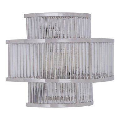 Orsina Salasco 3-Tier Nickel Wall Light | Fluted Glass Modern Sconce