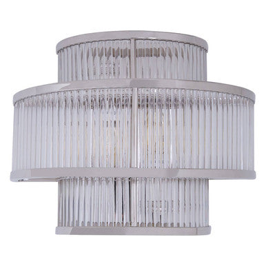 Orsina Salasco 3-Tier Nickel Wall Light | Fluted Glass Modern Sconce