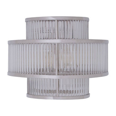 Orsina Salasco 3-Tier Nickel Wall Light | Fluted Glass Modern Sconce