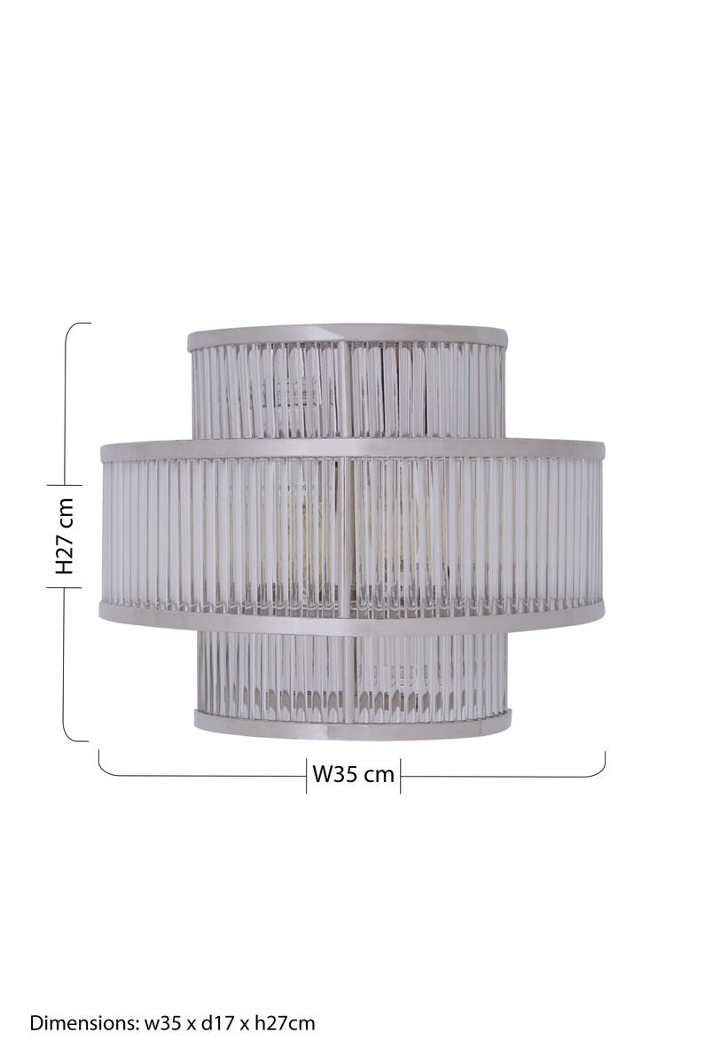 Orsina Salasco 3-Tier Nickel Wall Light | Fluted Glass Modern Sconce
