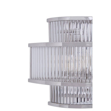 Orsina Salasco 3-Tier Nickel Wall Light | Fluted Glass Modern Sconce