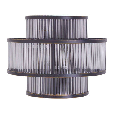 Orsina Salasco 3-Tier Wall Light – Black Fluted Glass Sconce