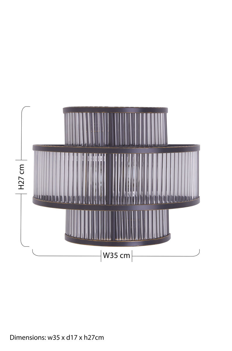 Orsina Salasco 3-Tier Wall Light – Black Fluted Glass Sconce