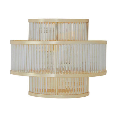 Orsina Salasco 3-Tier Gold Wall Light | Art Deco Fluted Glass Sconce