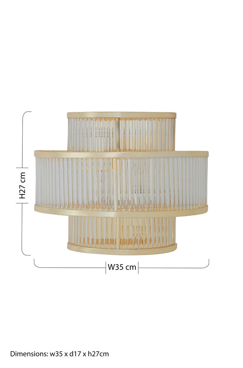 Orsina Salasco 3-Tier Gold Wall Light | Art Deco Fluted Glass Sconce