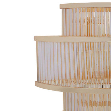 Orsina Salasco 3-Tier Gold Wall Light | Art Deco Fluted Glass Sconce