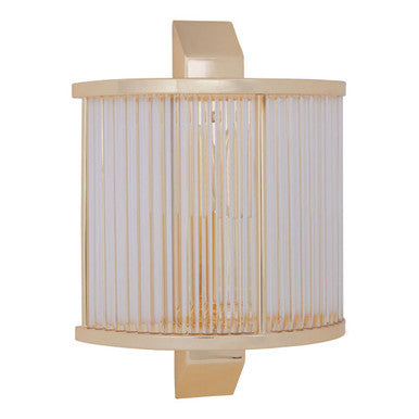 Orsina Salasco Wall Light – Gold Iron Sconce with Fluted Glass