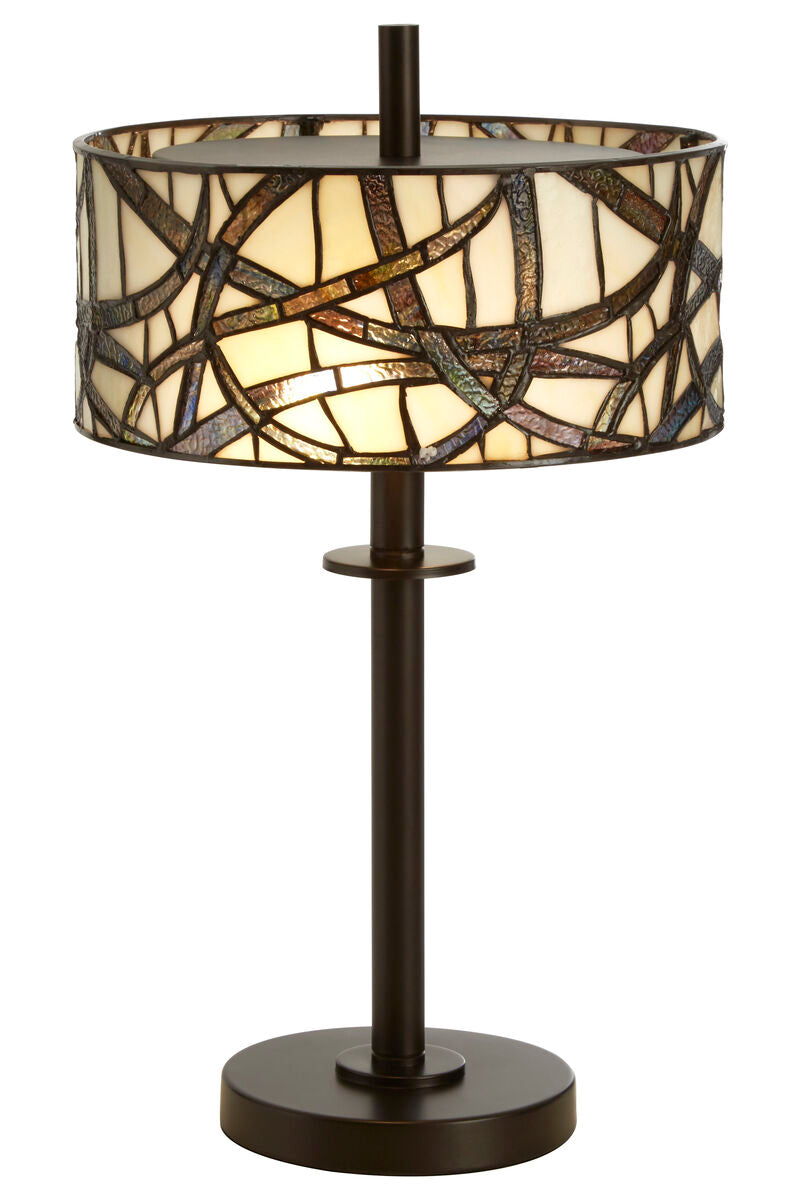 Orsina Waldorf Branch Stained Glass Table Lamp – Bronze Art Glass