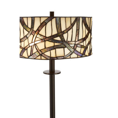 Orsina Waldorf Branch Floor Lamp – Stained Glass & Iron Reading Light