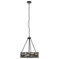 Orsina Waldorf Branch Pendant Light – Bronze & Stained Glass Fixture