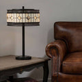 Orsina Waldorf Diamond Deco Table Lamp | Stained Glass & Bronze