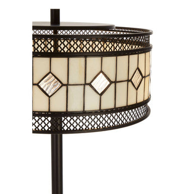 Orsina Waldorf Art Deco Floor Lamp – Bronze & Diamond Glass Shade