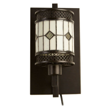 Orsina Waldorf Diamond Art Deco Wall Sconce | Bronze Stained Glass