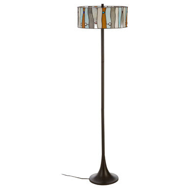 Orsina Waldorf Jewel Tiffany Floor Lamp – Art Deco Bronze & Glass