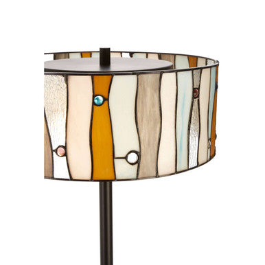 Orsina Waldorf Jewel Tiffany Floor Lamp – Art Deco Bronze & Glass