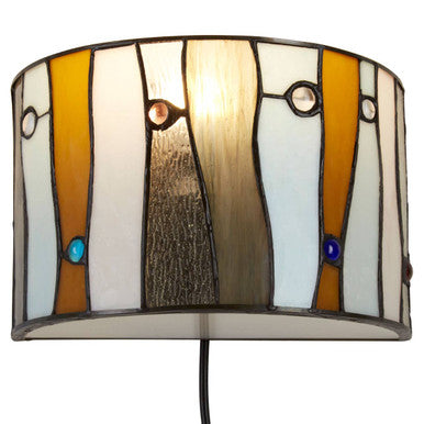 Orsina Waldorf Jewel Art Deco Wall Sconce – Stained Glass Light