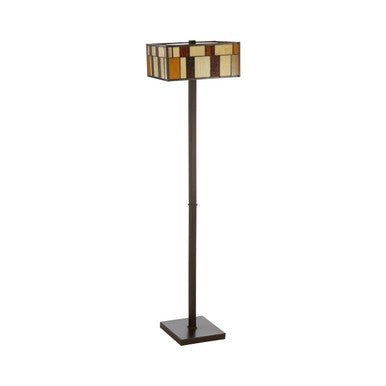 Orsina Waldorf Square Art Deco Floor Lamp – Bronze & Geometric Glass