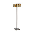 Orsina Waldorf Square Art Deco Floor Lamp – Bronze & Geometric Glass