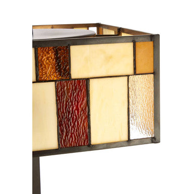 Orsina Waldorf Square Art Deco Floor Lamp – Bronze & Geometric Glass
