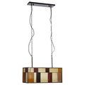 Orsina Waldorf Deco Rectangle Ceiling Light – Bronze & Textured Glass