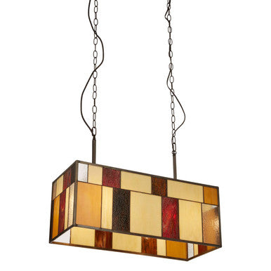 Orsina Waldorf Deco Rectangle Ceiling Light – Bronze & Textured Glass